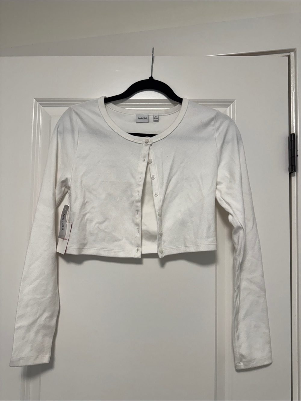 Aritzia Sunday best Ivory Cropped Button-Up Cardigan